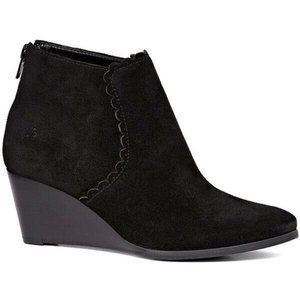 Jack Rogers Emery Black Suede Wedge Ankle Booties (Size 10)